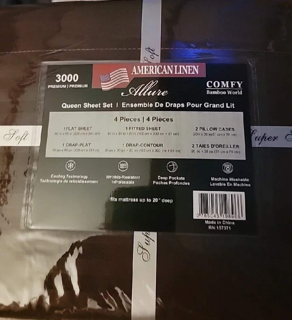 Allure 3000 Queen Sheet Set - Espresso Brown